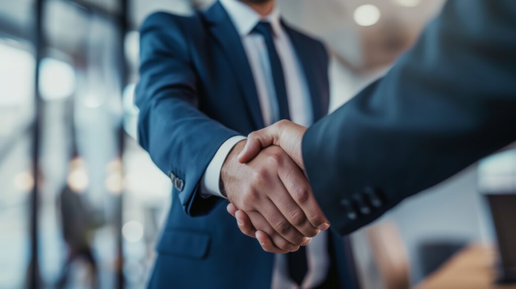 Business-Handshake zur Vertragsbesiegelung | Weingut Rudolf Fürst